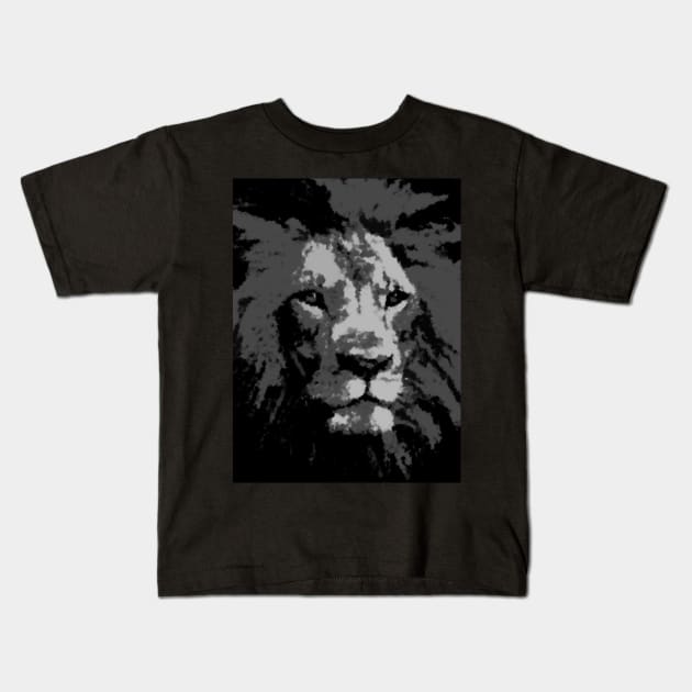 Lion Head Kids T-Shirt by GR-ART